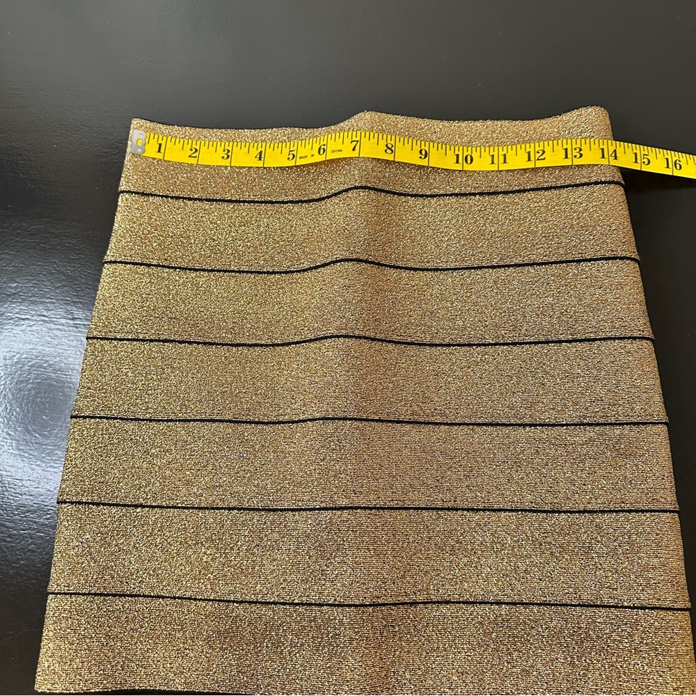 Pleasure Doing Business Gold and Black Pencil Skirt - Picture 7 of 8